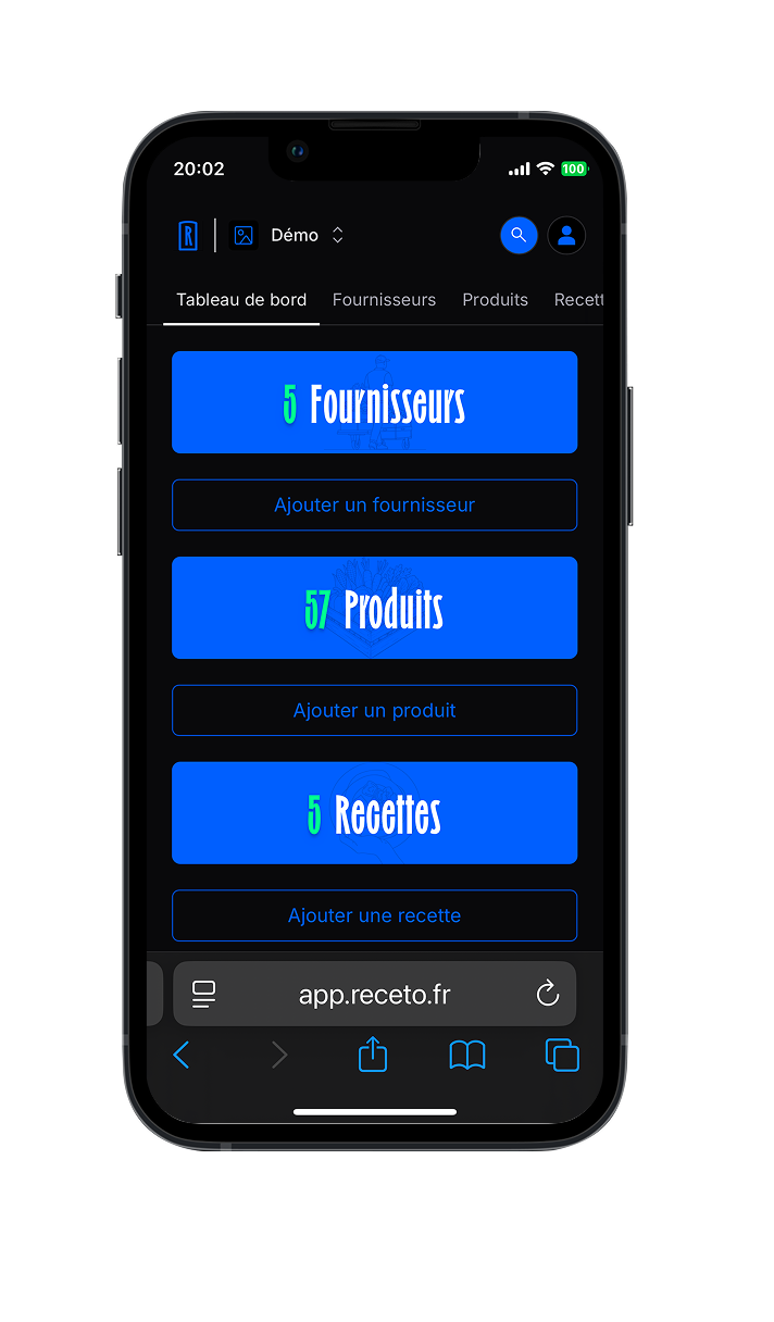Application Recèto — détail recette